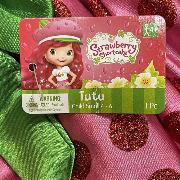 STRAWBERRY SHORTCAKE  Sequin Polka Dot Tutu Girls CS (4-6) Pink Multi  Dance NWT - Picture 7 of 14